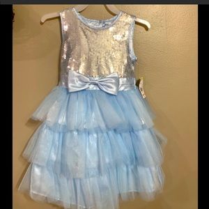 Special Editions Girls Blue Sequined Holiday Dress NEW